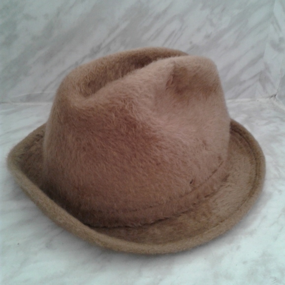 Borsalino Fedora Fur felt hat cap Size 6 7/8 (55) Made in Italy beige camel 1857 - Picture 2 of 9